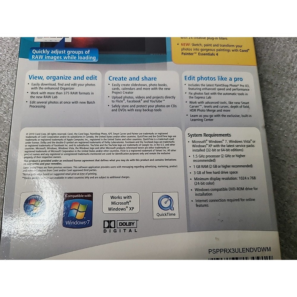 Corel PaintShop Photo Pro X3 Ultimate Windows Photo Editing Software Open Box - Picture 3 of 6